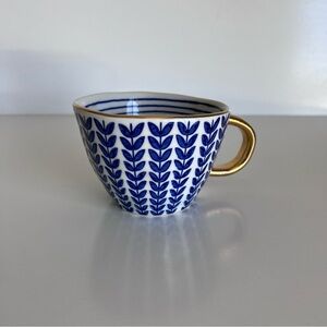 Paper Source Blue Geometric Print Ceramic Mug